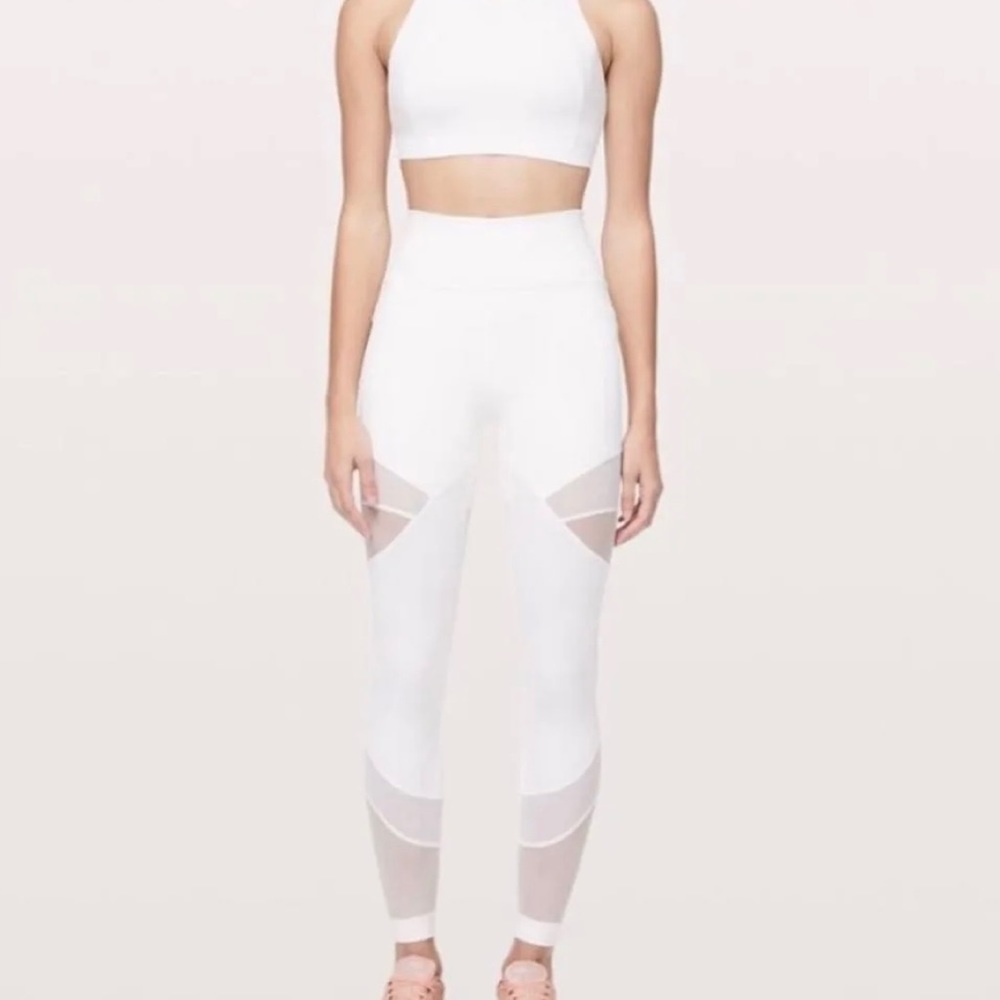 Lululemon White Mesh Leggings